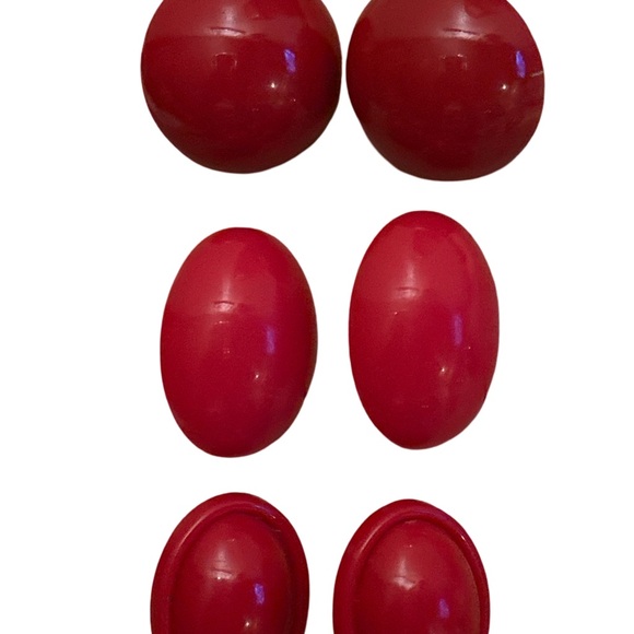 Vintage Red Jewelry Earrings & Necklace Bundle 9 Piece Jewelry Lot - Picture 6 of 12